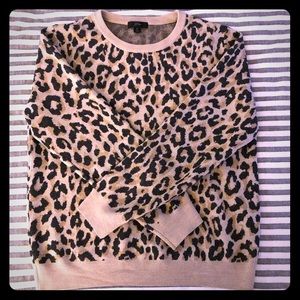 Cute leopard print J. Crew sweater! Medium 6/8